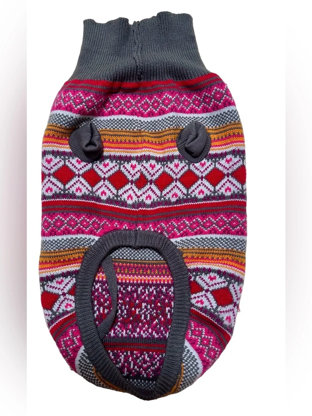 Fair Isle Knit Dog Sweater Vest, Warm, Multicolor, Size M/L